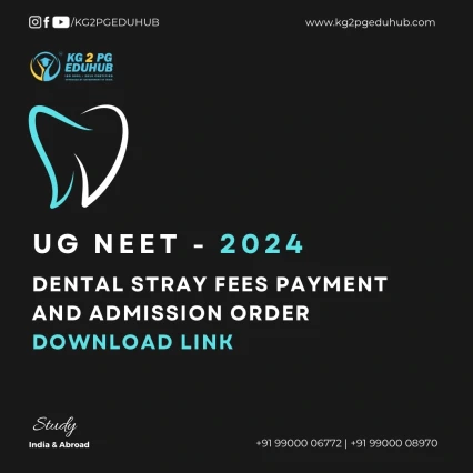 Payment and Admission Order Instructions for Dental Stray Vacancy